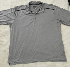 Reebok PlayDry Polo Shirt Mens 3XL Gray Performance Golf Athletic Big Tall